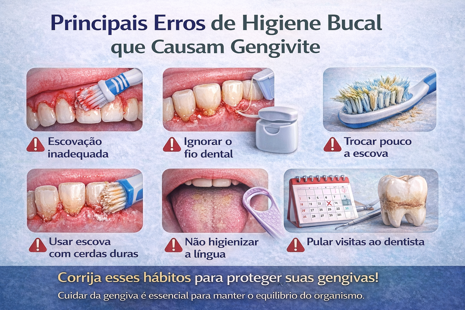 Principais Erros de Higiene Bucal que Causam Gengivite